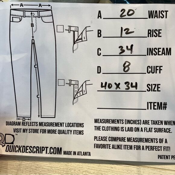 AG Men’s Tellis Lightweight Navy Pants 40x34 NWOT - Picture 5 of 7